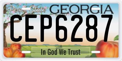 GA license plate CEP6287