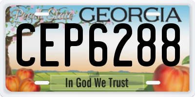 GA license plate CEP6288