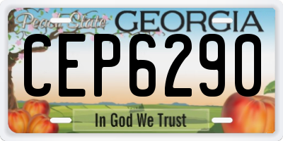 GA license plate CEP6290