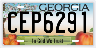 GA license plate CEP6291
