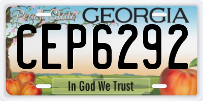GA license plate CEP6292