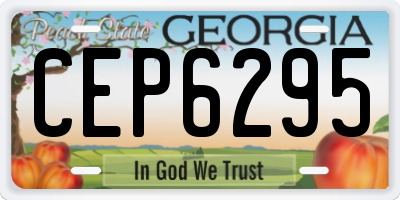 GA license plate CEP6295