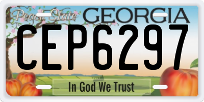 GA license plate CEP6297
