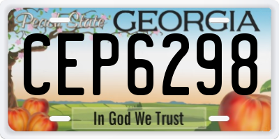 GA license plate CEP6298