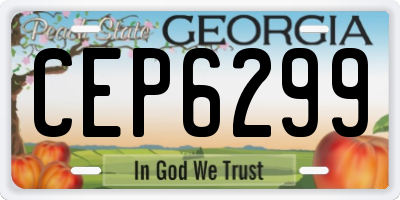 GA license plate CEP6299