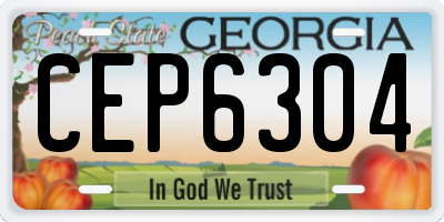 GA license plate CEP6304
