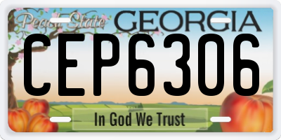 GA license plate CEP6306