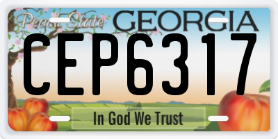 GA license plate CEP6317