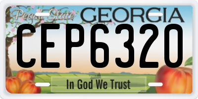 GA license plate CEP6320