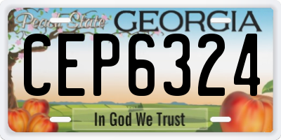 GA license plate CEP6324