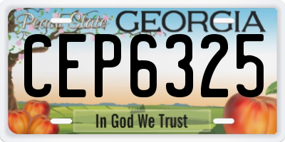 GA license plate CEP6325