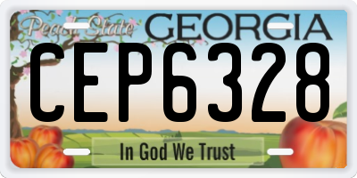 GA license plate CEP6328