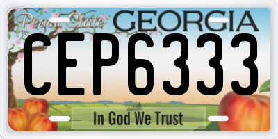 GA license plate CEP6333