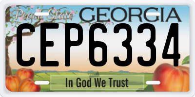 GA license plate CEP6334