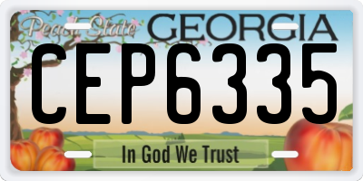 GA license plate CEP6335