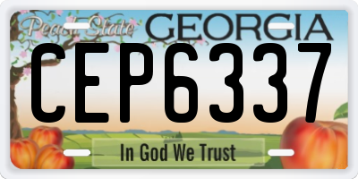 GA license plate CEP6337