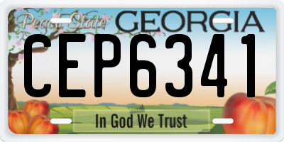 GA license plate CEP6341