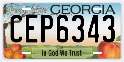 GA license plate CEP6343