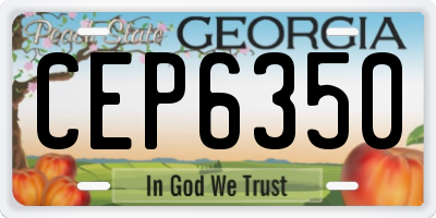 GA license plate CEP6350