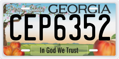 GA license plate CEP6352
