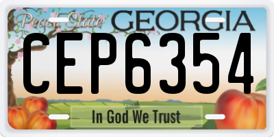 GA license plate CEP6354