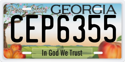 GA license plate CEP6355