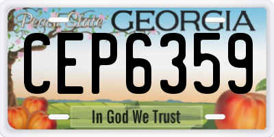 GA license plate CEP6359
