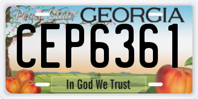 GA license plate CEP6361