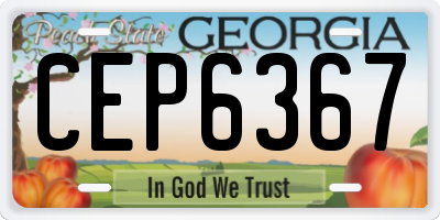 GA license plate CEP6367