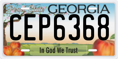 GA license plate CEP6368