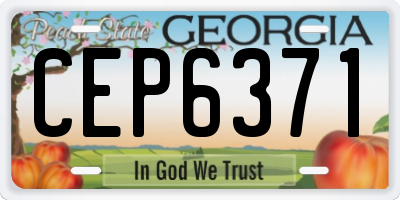 GA license plate CEP6371