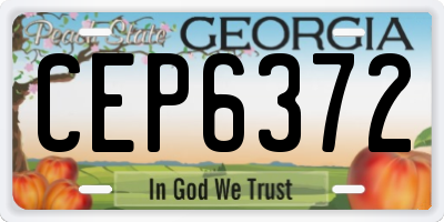 GA license plate CEP6372