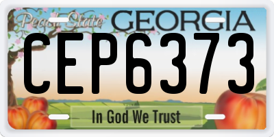 GA license plate CEP6373