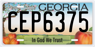 GA license plate CEP6375
