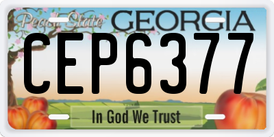 GA license plate CEP6377