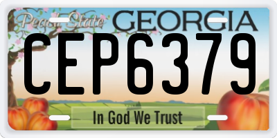 GA license plate CEP6379