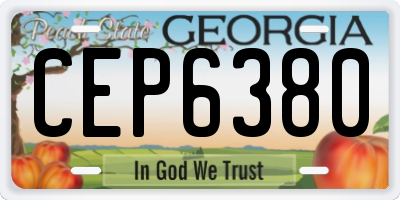 GA license plate CEP6380