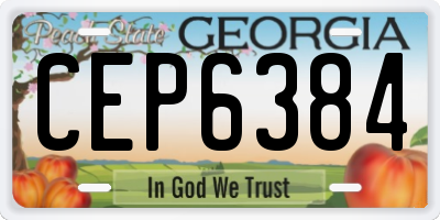 GA license plate CEP6384