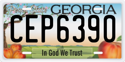 GA license plate CEP6390