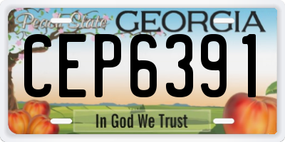 GA license plate CEP6391