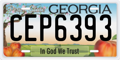 GA license plate CEP6393