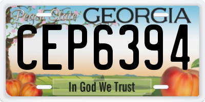 GA license plate CEP6394