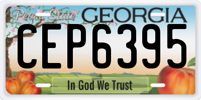GA license plate CEP6395