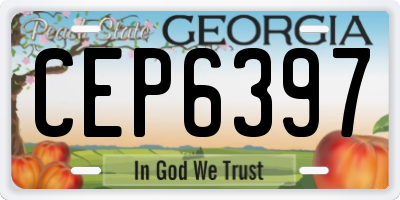 GA license plate CEP6397