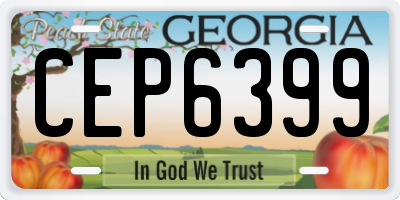 GA license plate CEP6399