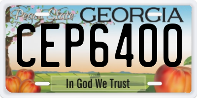 GA license plate CEP6400