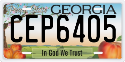 GA license plate CEP6405