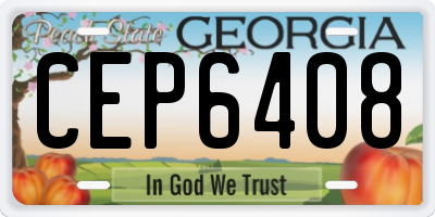 GA license plate CEP6408