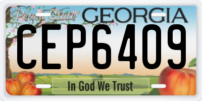 GA license plate CEP6409