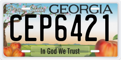 GA license plate CEP6421
